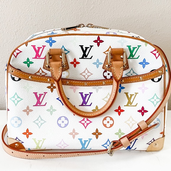 💰SOLD💰 AUTHENTIC Louis Vuitton White Monogram Multicolor Trouville - Picture 9 of 16